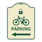 Signmission Parking W/ Lock Cycle & Left Arrow Heavy-Gauge Aluminum Architectural Sign, 24" x 18", TG-1824-23474 A-DES-TG-1824-23474 - alternate 1